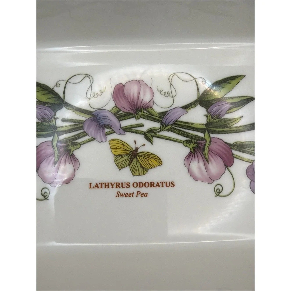 Portmeirion Botanic Garden Meatloaf/Bread Dish Sweet Pea W Handles Oven To Table